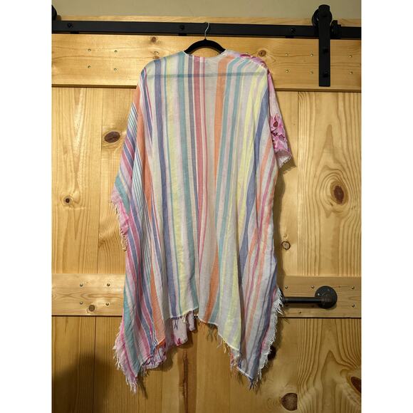 Randi and Will Floral Striped Cardigan Shawl - Picture 2 of 3